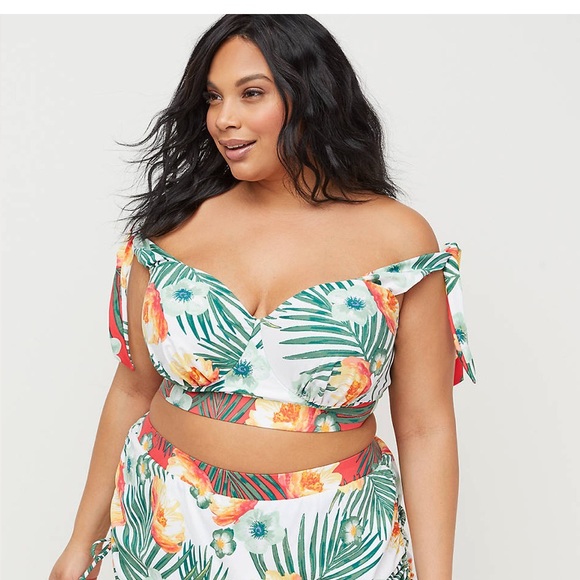 Cacique Other - NWT! Cacique Orange/green floral bikini top. 44D